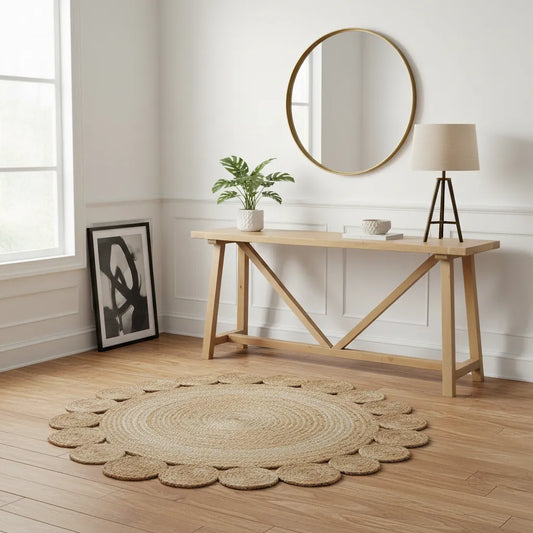 Artisan Designer Reversible Round Jute Rug