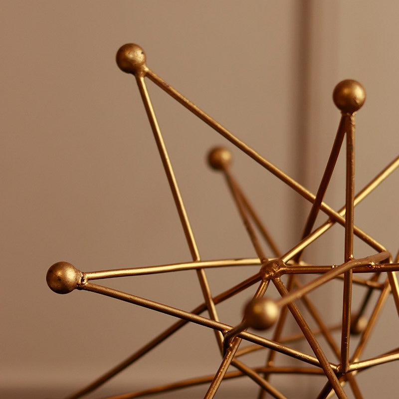 Gold Geometric Star Metal Decor Showpiece