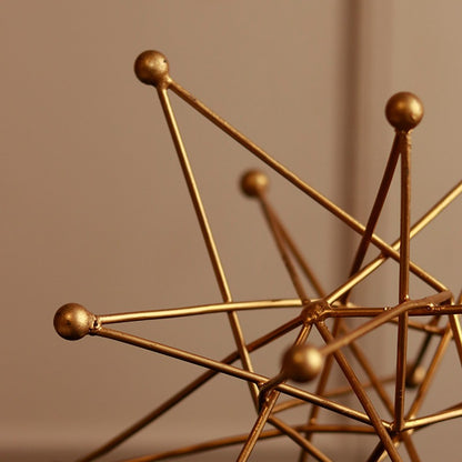 Gold Geometric Star Metal Decor Showpiece