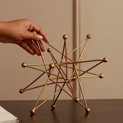 Gold Geometric Star Metal Decor Showpiece