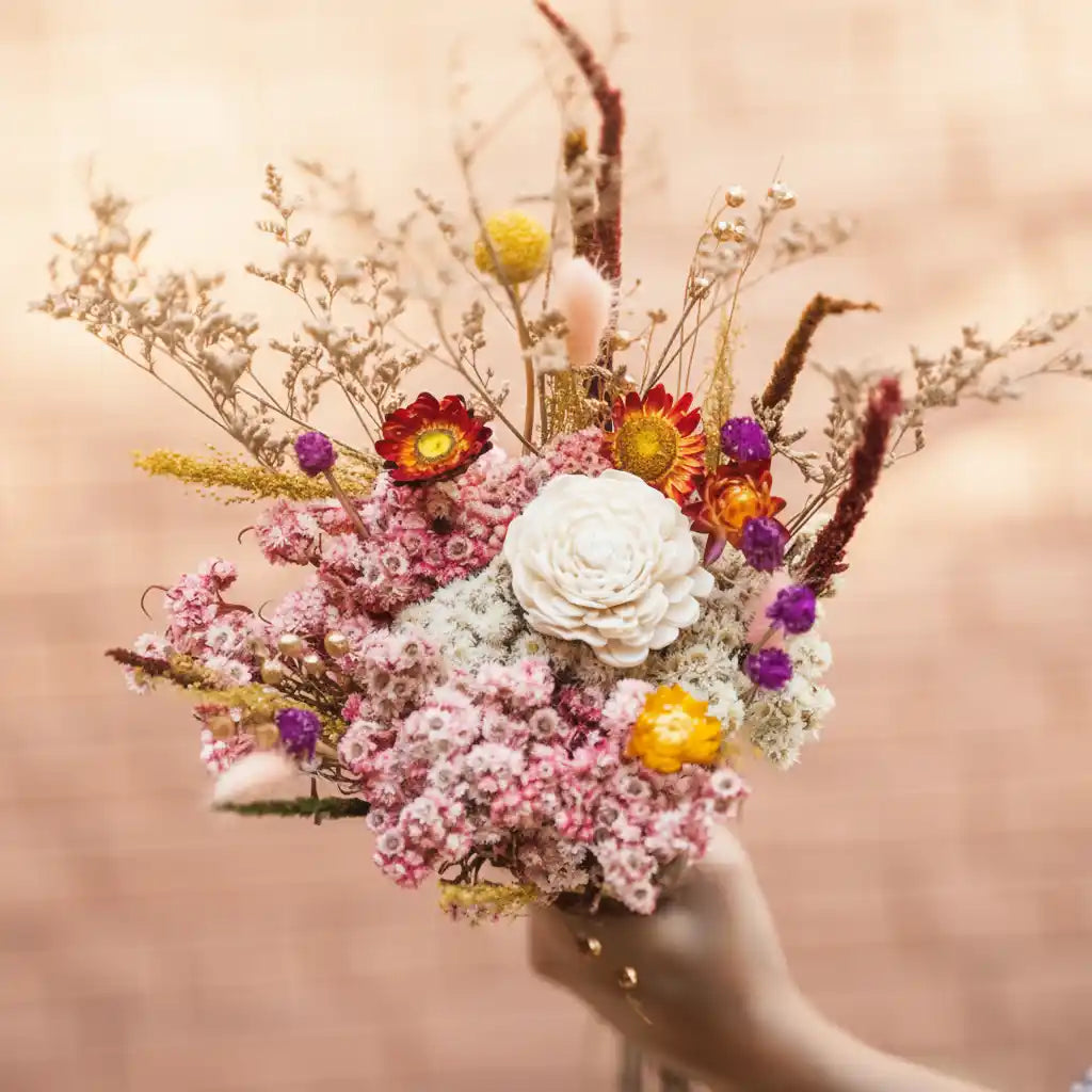 Dried Flower Bunch Floral Decor - Serene Garden