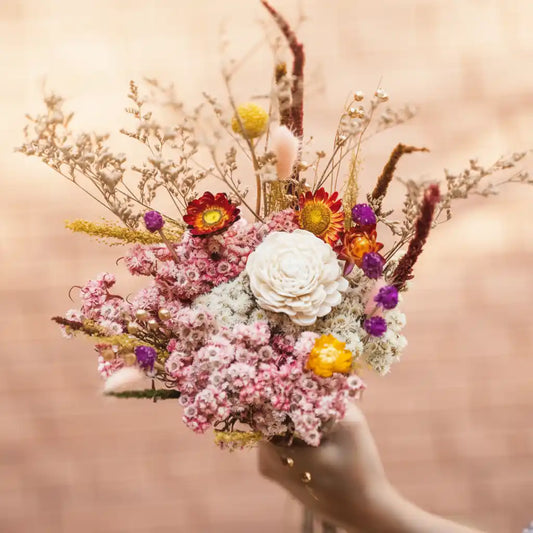 Dried Flower Bunch Floral Decor - Serene Garden