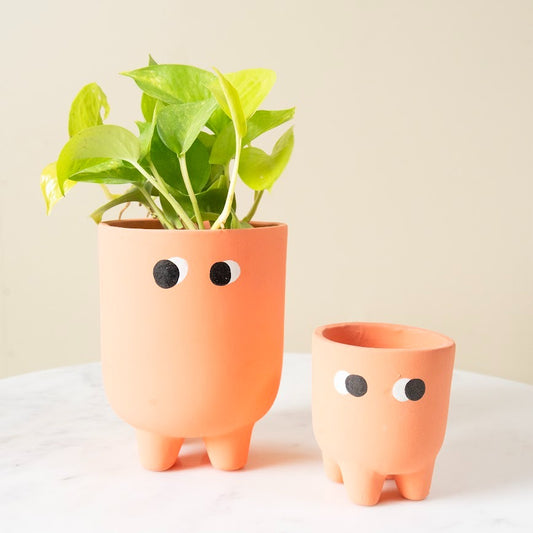 Aesthetic Face Design Ceramic Pots - Set of 2