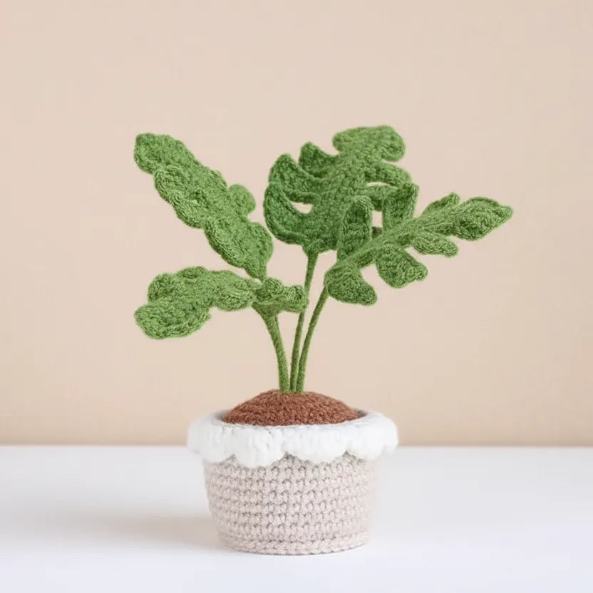 Crochet Flower with Pots - Home Decor - Monsterra