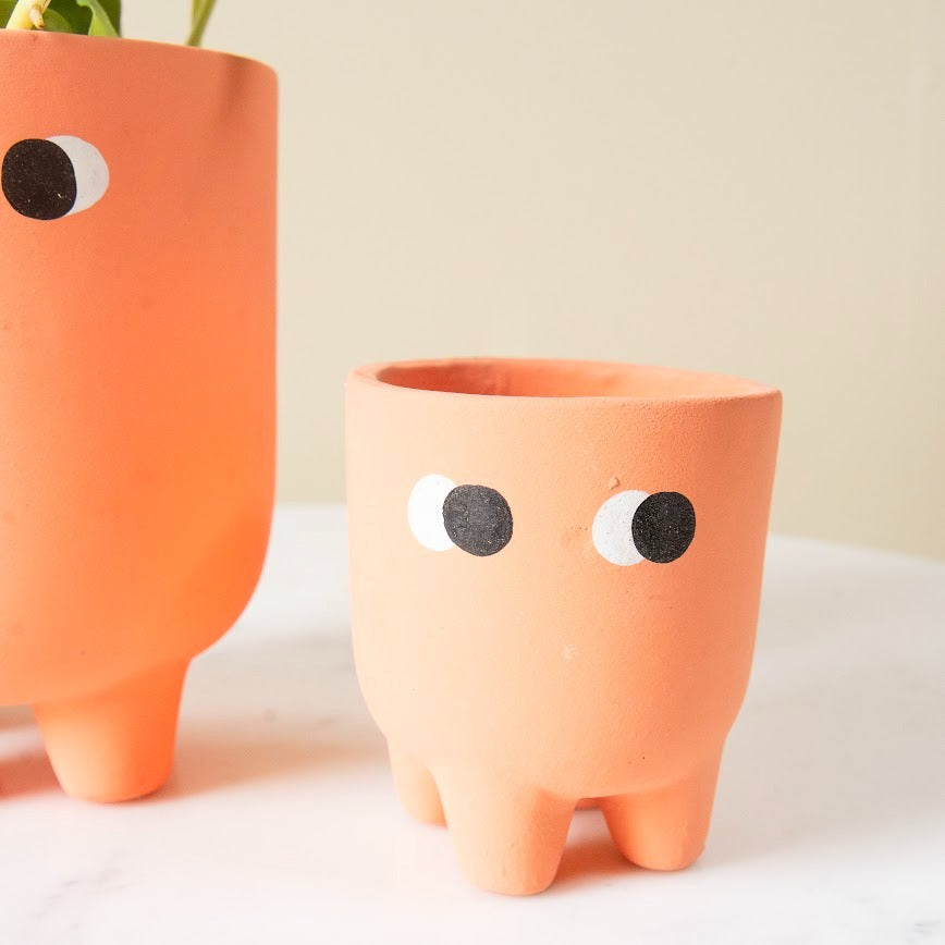 Aesthetic Face Design Ceramic Pots - Set of 2