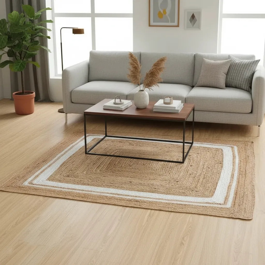 Patterned Jute Rugs for Living Room - Eco-Friendly