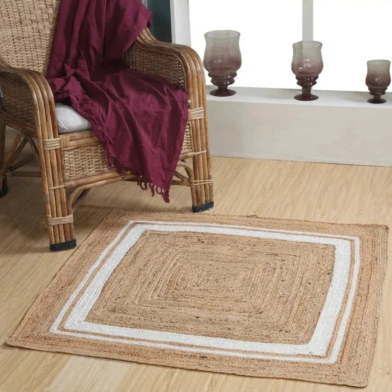 Patterned Jute Rugs for Living Room - Eco-Friendly