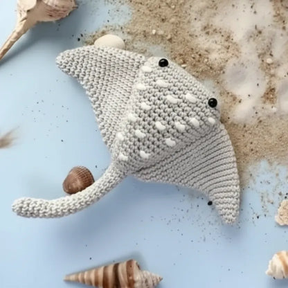 Crochet Sea Animal - Ocean Decor Collectibles - Blue Stingray
