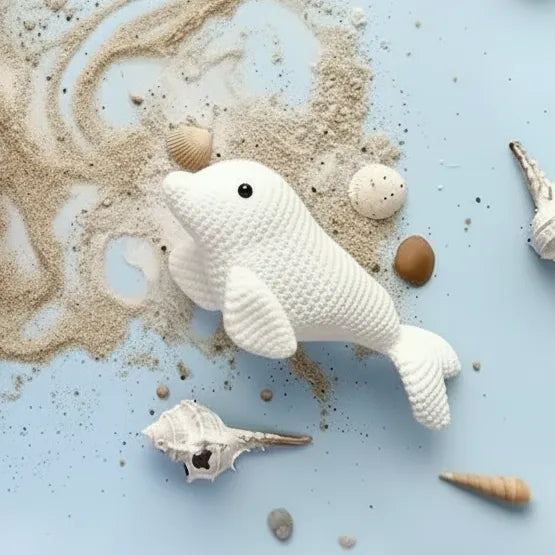 Crochet Sea Animal - Ocean Decor Collectibles - Beluga Whale