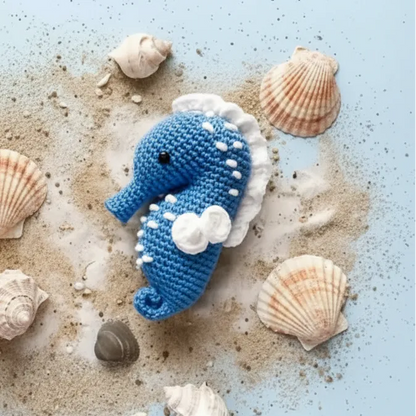 Crochet Sea Animal - Ocean Decor Collectibles - Blue Sea Horse