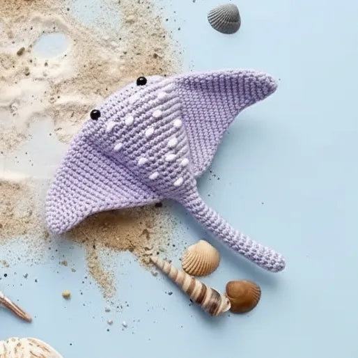 Crochet Sea Animal - Ocean Decor Collectibles - Purple Stingray