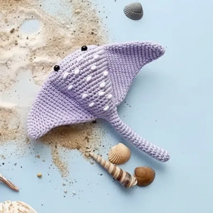 Crochet Sea Animal - Ocean Decor Collectibles - Purple Stingray