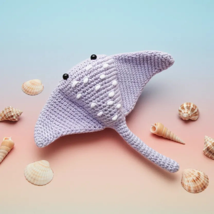 Crochet Sea Animal - Ocean Decor Collectibles - Purple Stingray