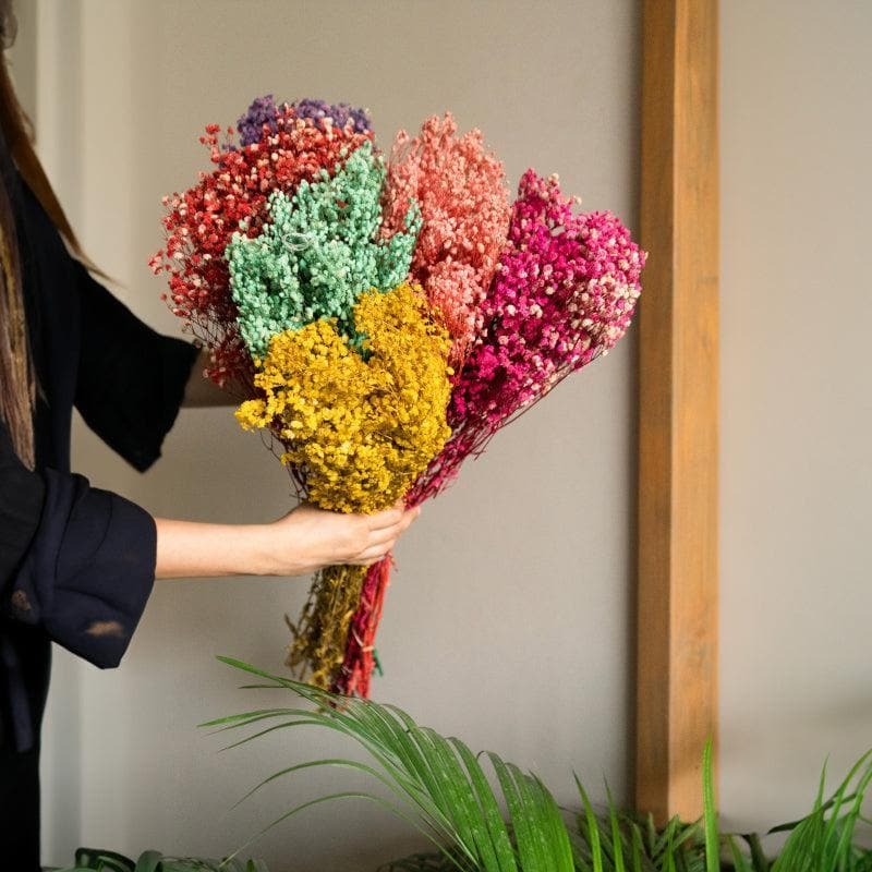 Colourful Baby Breath Dried Flowers Bunch Decor