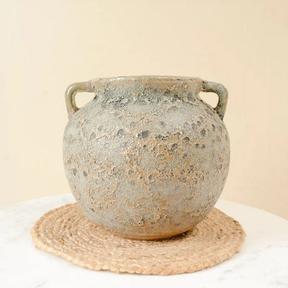 Vintage Ceramic Flower Vase with Dried Bunch