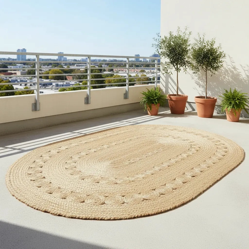 Elegant Oval Jute Braided Home Carpet & Runner