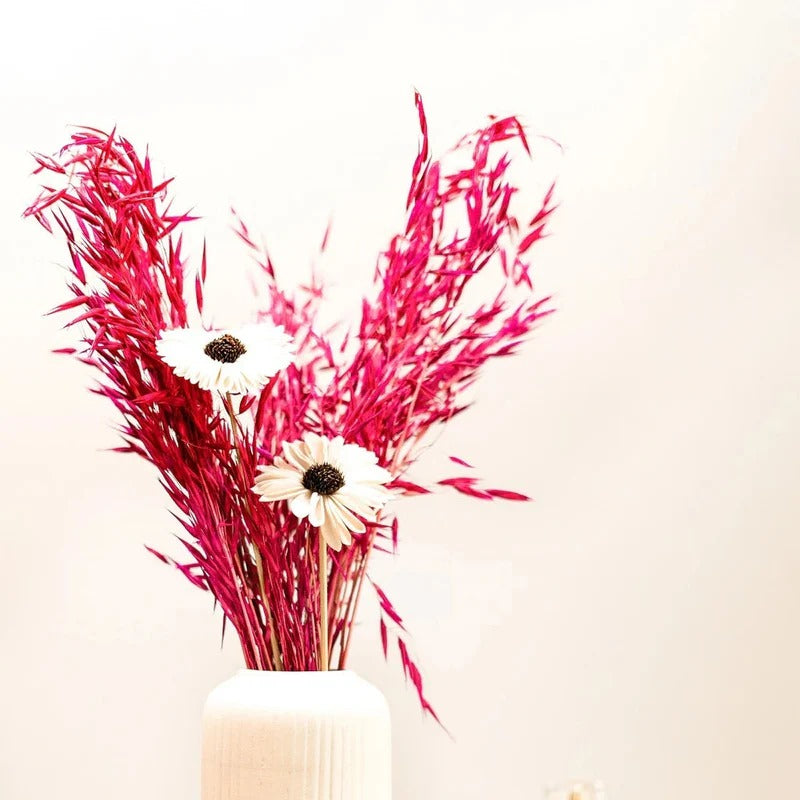 Pink Oats & Sunflower Dried Flower Bunch Set
