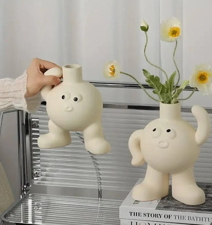 Big Feet Scratching Head Ceramic Planter Vase