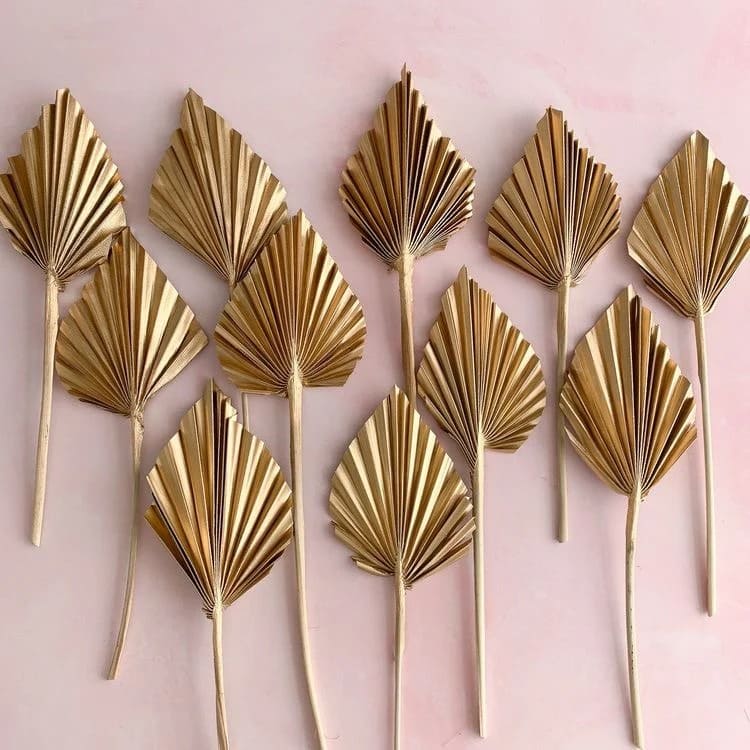 Golden Palm Leaves Natural Dried Flower Decor