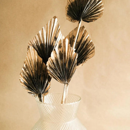Golden Black Palm Leaves Dried Flower Decor Set