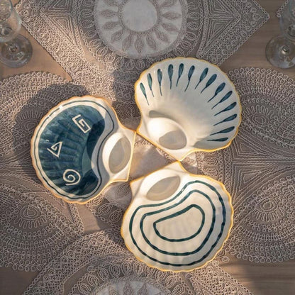 Seashell Ceramic Serving Platter - Set of 3