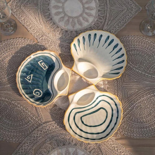 Seashell Ceramic Serving Platter - Set of 3