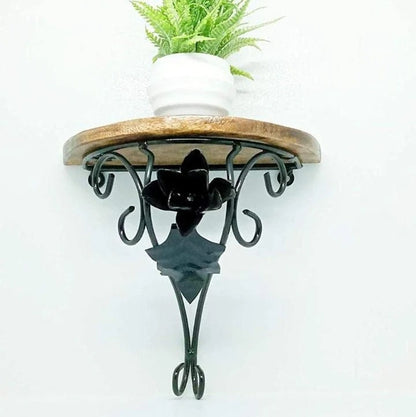 Handcrafted Iron Wall Hanging Plant Bracket Decor