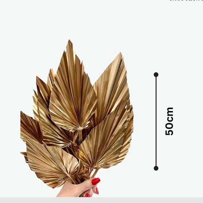 Golden Palm Leaves Natural Dried Flower Decor