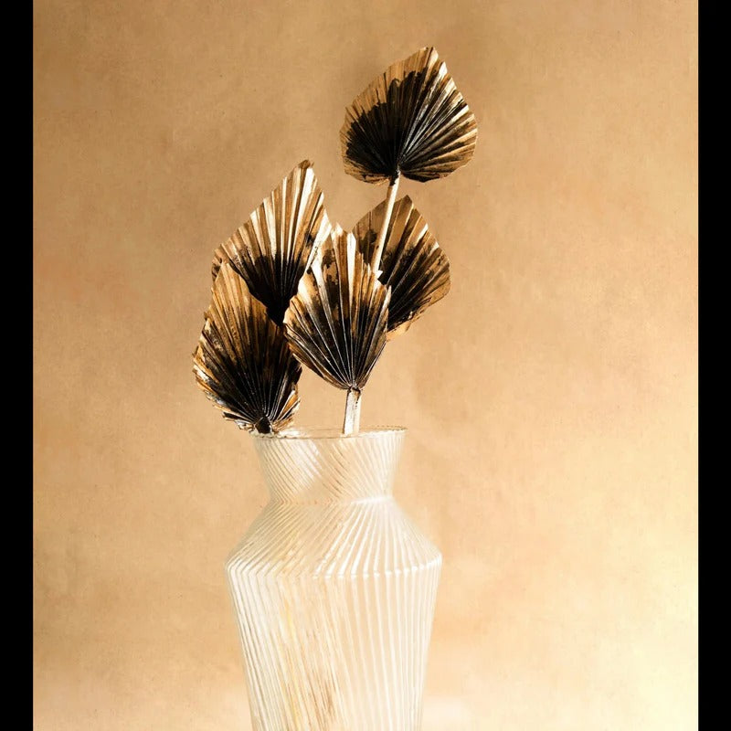 Golden Black Palm Leaves Dried Flower Decor Set