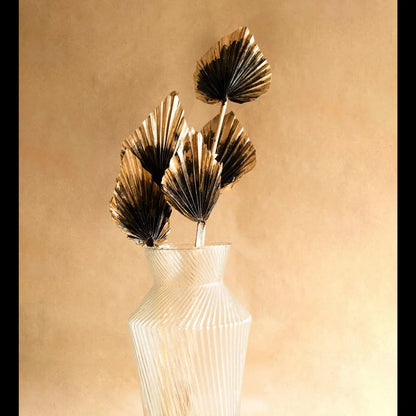 Golden Black Palm Leaves Dried Flower Decor Set