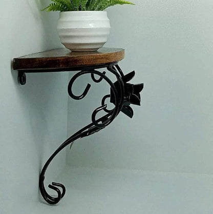 Handcrafted Iron Wall Hanging Plant Bracket Decor