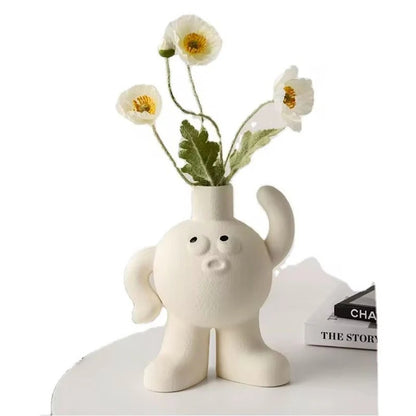 Big Feet Scratching Head Ceramic Planter Vase