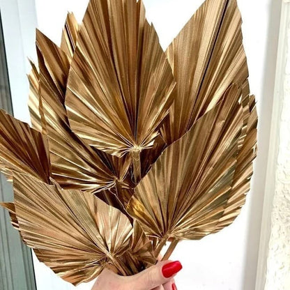 Golden Palm Leaves Natural Dried Flower Decor