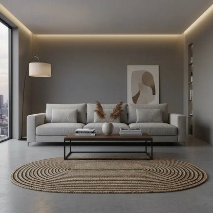 Natural Touch Handwoven Oval Jute Rug-Eco Mat