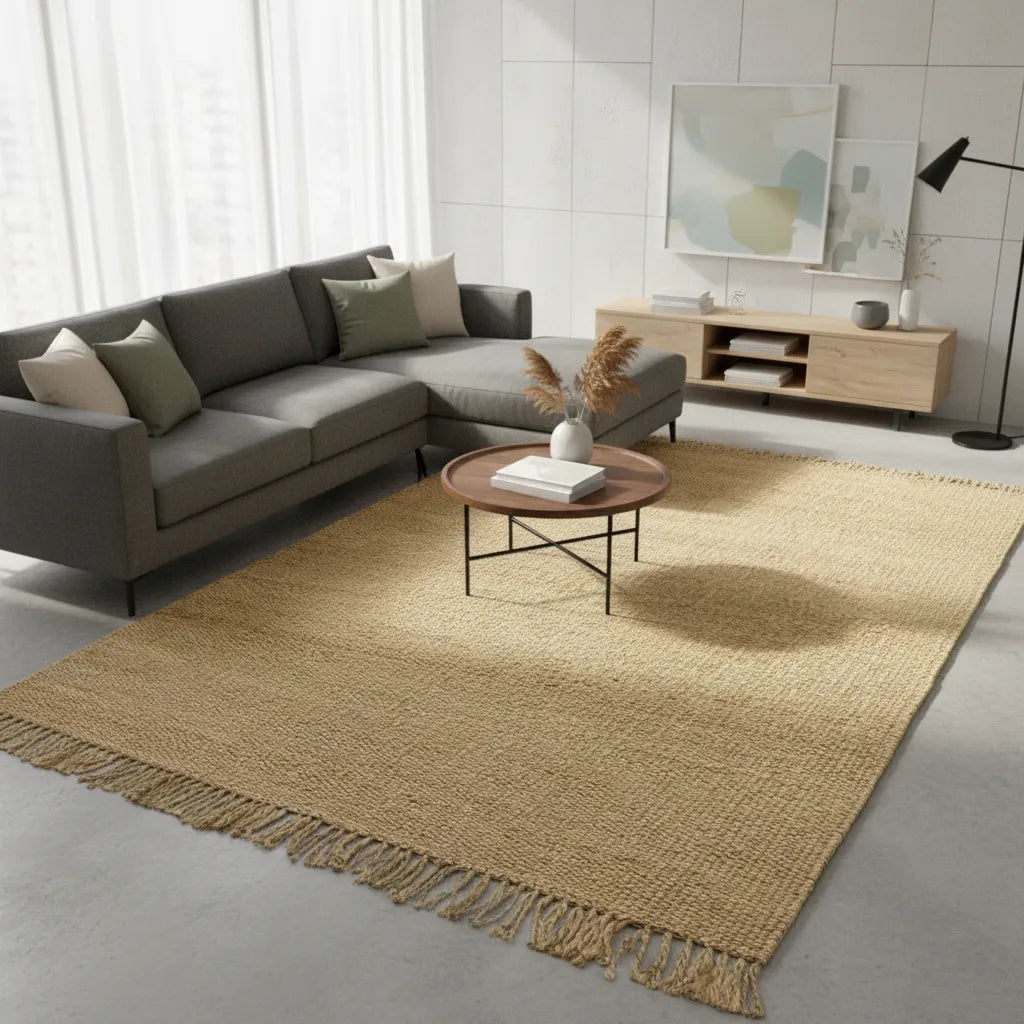 Handwoven Natural Jute Rug-Eco Home Decor Mat
