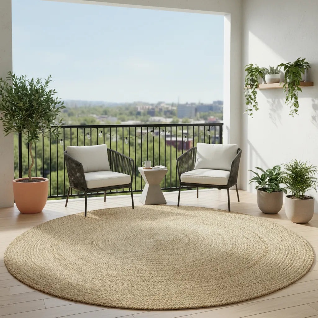 Handcrafted Jute Rug & Mat - Natural Braided