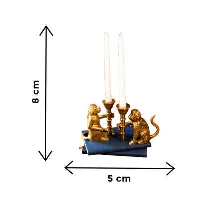 Golden Monkey Candle Holder Set of 2 - Premium Home Decor