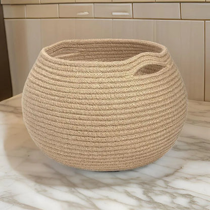 Beige Sphere Storage Basket - 10 inch x 10 inch x 8.3 inch