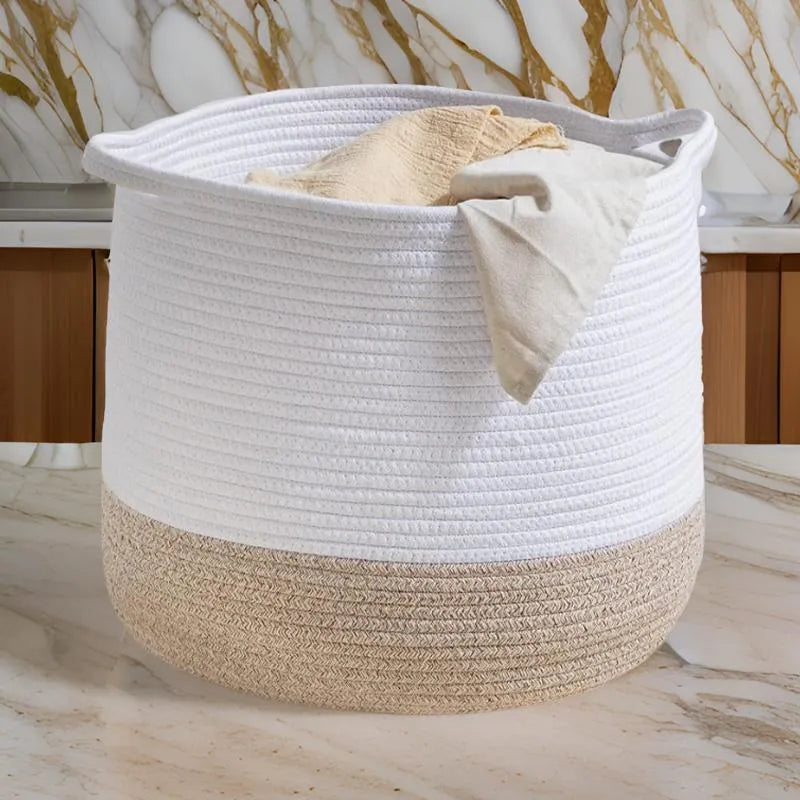 White & Beige Planter Basket - Small, Medium, Large