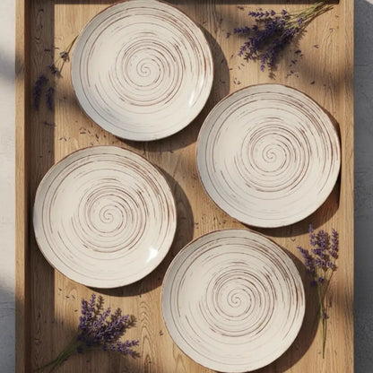 Twist Brown Ceramic Dinner Plates