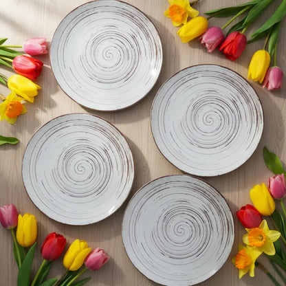 Twist Brown Ceramic Dinner Plates