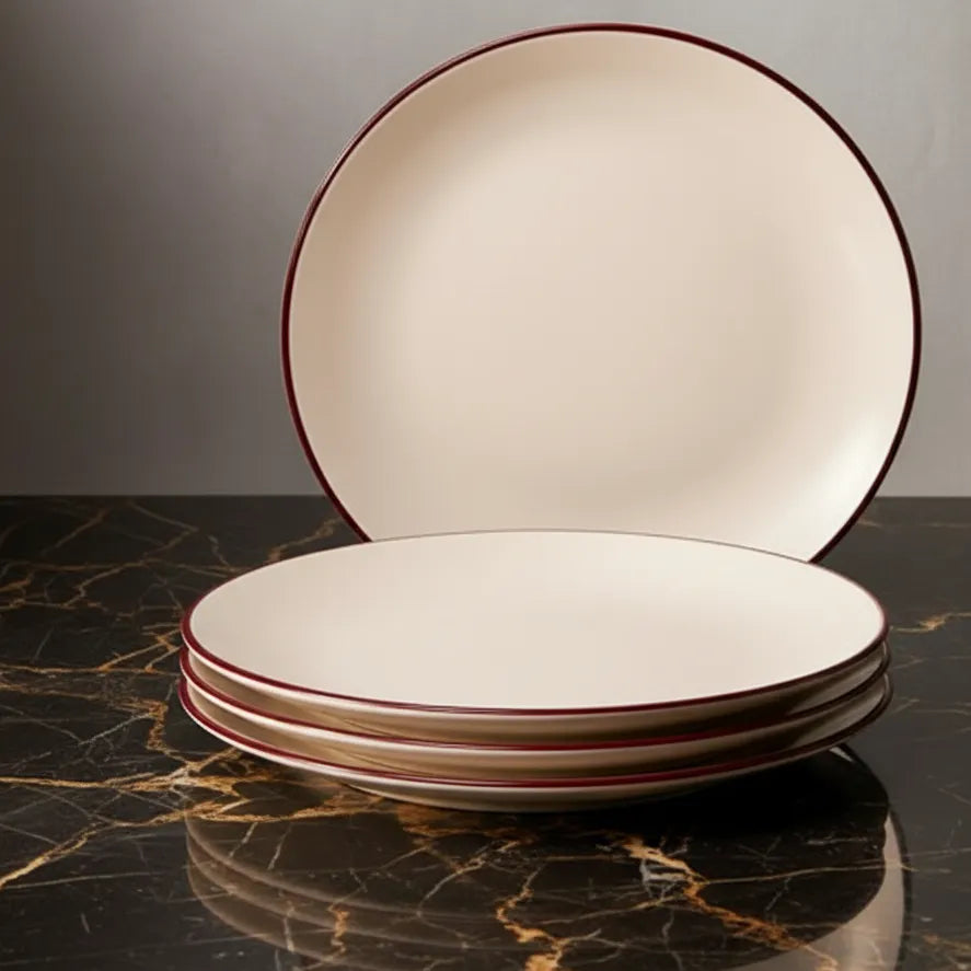 Ivory White Ceramic Quarter, Snacks Plates