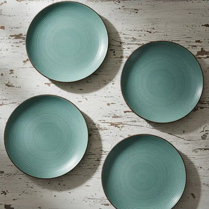 Handcrafted Ceramic Quarter, Snacks Plates - Sage Green