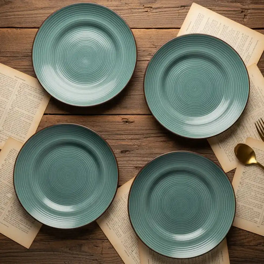 Handcrafted Ceramic Quarter, Snacks Plates - Sage Green