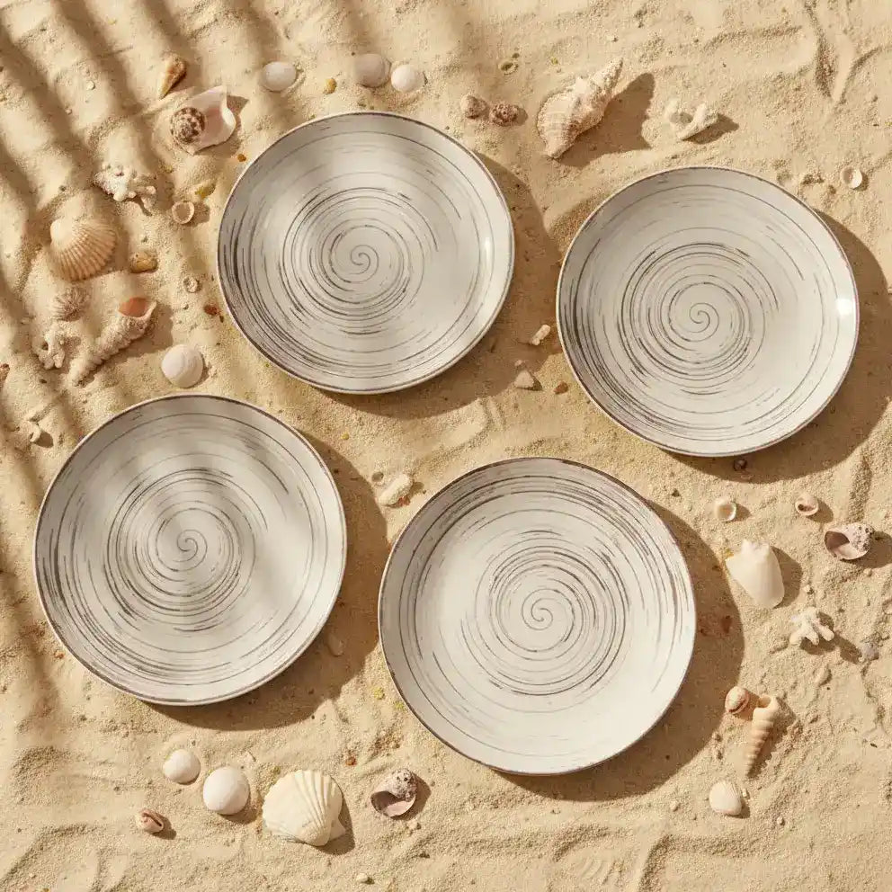 Twist Brown Ceramic Small Quarter, Snacks Plates