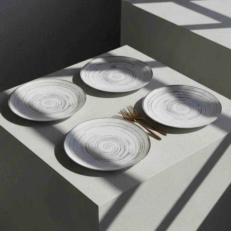 Twist Brown Ceramic Small Quarter, Snacks Plates