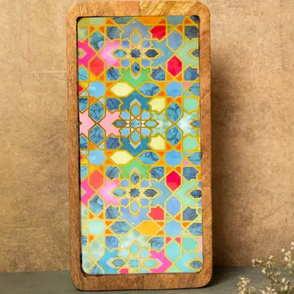 Colorful Sporadic Print Wooden Serveware