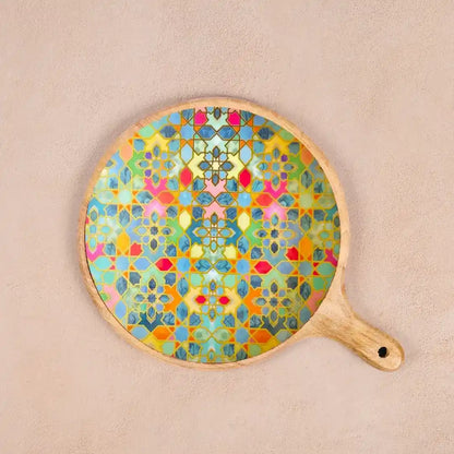 Colorful Sporadic Print Wooden Serveware