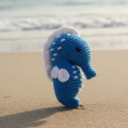 Crochet Sea Animal - Ocean Decor Collectibles - Blue Sea Horse