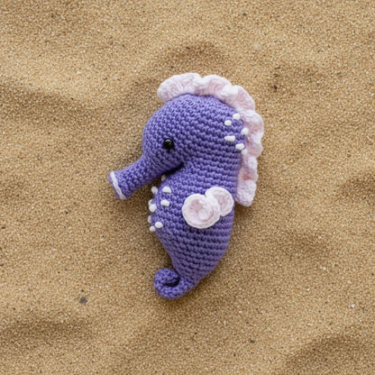 Crochet Sea Animal - Ocean Decor Collectibles - Purple Sea Horse